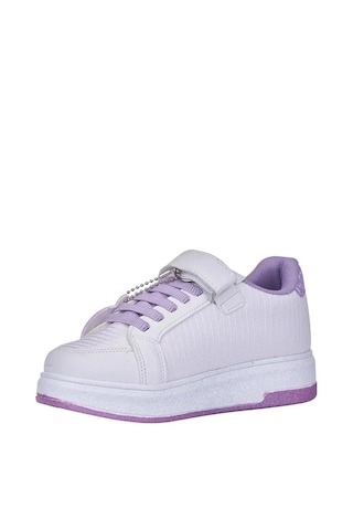 Zacoz Hunter Huntrix Çizim Baskılı Kız Çocuk Spor Ayakkabısı Sneaker Beyaz - Lila