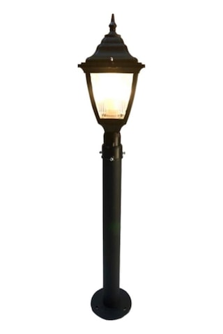 97 Cm Kare Direkli Bahçe Armatürü - Bahçe Lambası -siyah