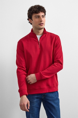 Backandbond Kırmızı Regular Fit Yarım Fermuarlı Sweatshirt