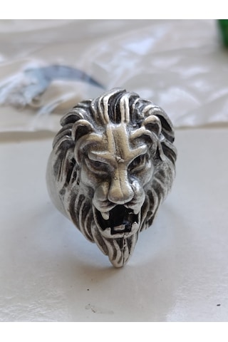 Aslan.gümüş.kaplama.yüzük.unisex
