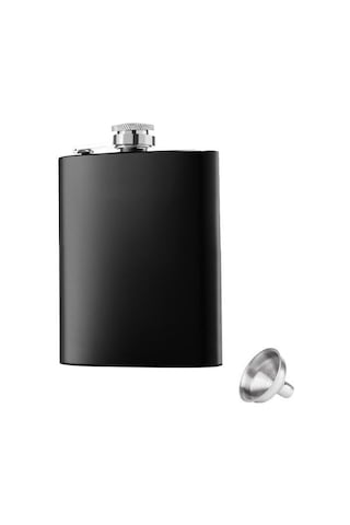 Çelik Üzeri Mat Siyah 7 Oz 200 Ml İçki Matarası Py50sy