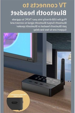 Flybuy Türkçe Bluetooth 5.3 Kablosuz Adaptör 3.5mm Aux, Siyah, Qualcomm Hd Ses