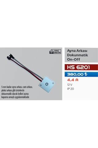 Ayna Arkası Dokunmatik On-off Hs 6201