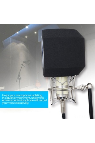 Didadodo Springsun Prof. Ses Yalıt. Mikrofon Rüzgar Perdesi - 45-60mm Çap Uyumlu, 45-60mm Uyumlu