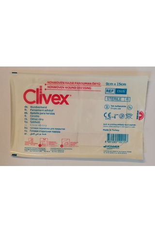 Clivex 9x15 Cm Steril Hazır Pansuman Yara Örtüsü 25 Adet Non Woven