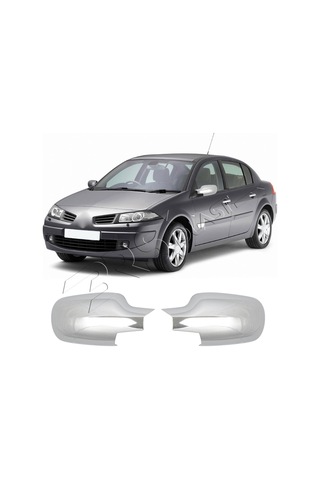 Renault Megane 2 Uyumlu 2004-2010 Ayna Kapağı 2 Parça Abs Krom Kaplama