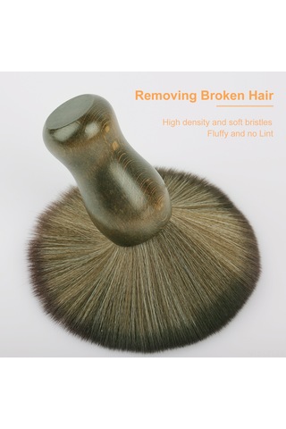 Youtek Profesyonel Saç Kesimi Tozu Fırçası - Doğal Elyaf, Ahşap Sap, Cilt Dostu