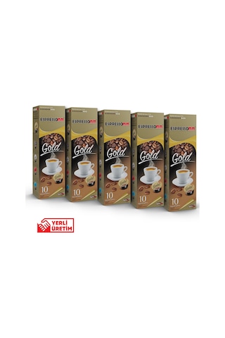 Espressomm® Tchibo Cafissimo Makineleri İle Uyumlu Gold Kapsül Kahve 5 x 10'lu