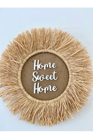 Home Sweet Home Rafya Duvar Dekorasyonu M082