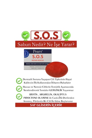 Pears S.o.s Repair Rescue Soap Gliserinli Cilt Onarım Sabunu 120 G