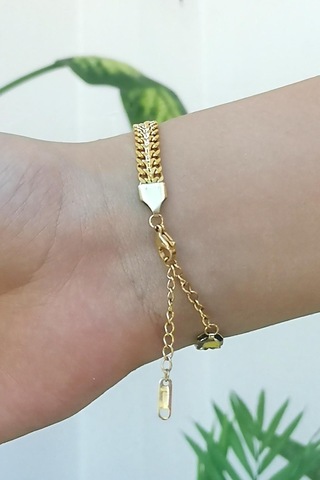 Allmisse Altın Kaplama Zincirli Ata Çelik Bileklik