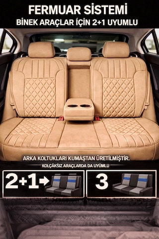 Fiat Egea Sedan 2014 Ve Sonrası Uyumlu Zerafet Serisi Bej 5'li Ortopedik Koltuk Minderi 55511641
