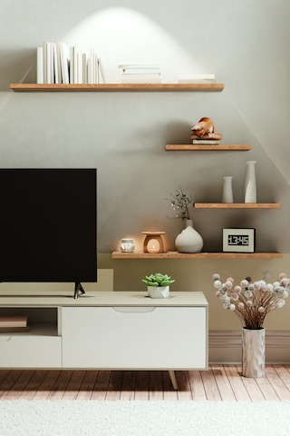 Yankı-BYEG 4lü 100 cm 80 cm 30 cm Safir Meşe Mdf Duvar Rafı Tv Ünitesi