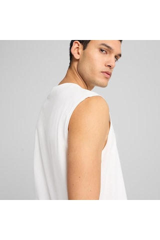 Puma ESS Sleeveless Tee Erkek Beyaz Tişört