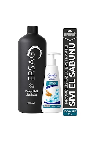 Ersağ  Aparatlı Sıvı El Sabunu Seti 1 L + 250 ML