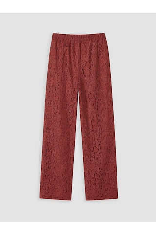 Lcw Everyday Bordo Beli Lastikli Dantelli Kadın Pantolon
