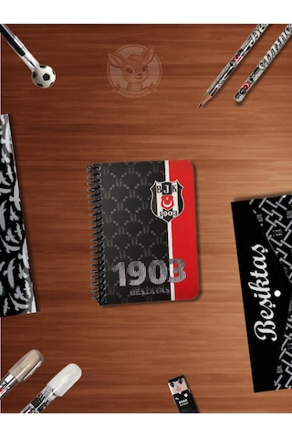 Bjk Beşiktaş Taraftar Not Defteri 72 Yaprak Çizgili Ödev Defteri Siyah