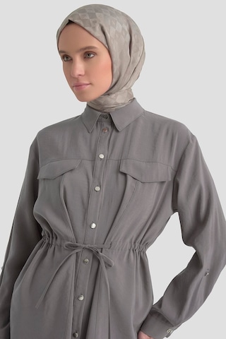 Armine Trend Beli Büzgü Detaylı Pantolonlu İkili Takım 26yt619 Açık Gri
