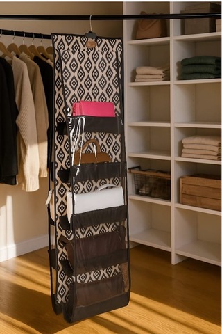 10 Cepli Dolap Içi Çanta Ve Ayakkabı Düzenleyici Bej