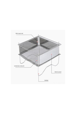 Tenfowee Stainless Steel Taşınabilir Mangal Çadırı - Isı Dayanıklı, Hızlı Montajlı, Çadır Kampı Ve Piknikler İçin Odunluk Ateş Tabanı