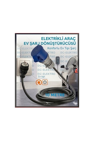 Araç Şarj Cihazı Için 3x4mm Hes Veya Öznur Kablolu Dönüştürücü Kablo Uzatma 10 Metre - 888600968 10 Metre - 888600968