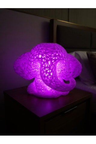 Sevimli Fil Çocuk Odası Gece Lambası 3d Tasarım Led Işıklı Masaüstü Mesh Dekor Hediyelik Mor