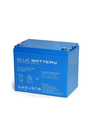 Blue Battery 12 V 80 Amper Bakımsız Kuru Akü Ups Aküsü