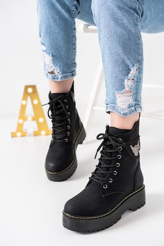 Aymood Bağcıklı Tokalı Kadın 5 Cm - 38 Siyah