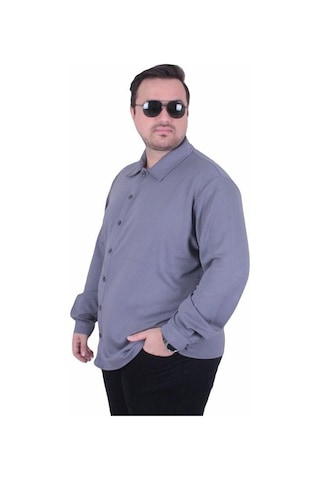 Starbattal Erkek Büyük Beden Uzun Kollu Gömlek 25727 Fume Fume