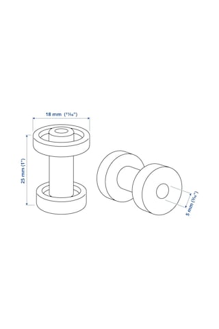 Ikea Skruvshult 2'li Mobilya Kulpu 18 Mm Siyah - Gri Çok Renkli
