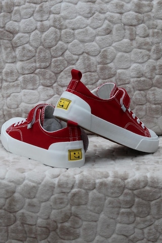 Vicco 346.f24y.141-11 Lee Kırmızı Keten Sneaker Unisex Çocuk Ayakkabı 001