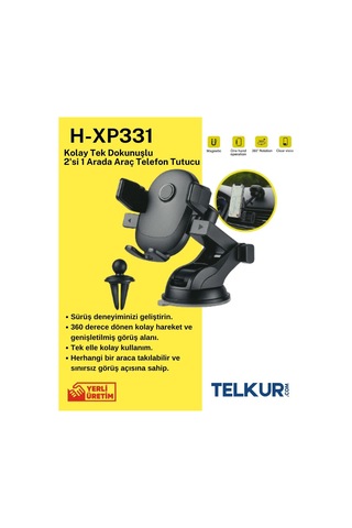 Ferro 360 Dönebilir 2 İn 1 Araç İçi Telefon Tutucu H-xp331