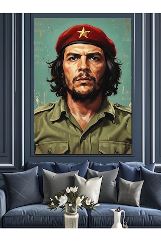 Che Guevara Ünlü İllüstrasyon Dekoratif Kanvas - Mdf Ahşap Tablo