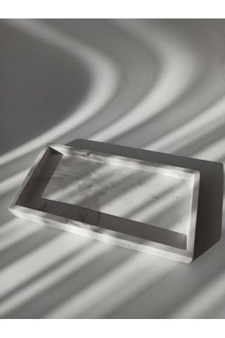 Mermer Görünümlü Dikdörtgen Tepsi & Düzenleyici 15x30cm