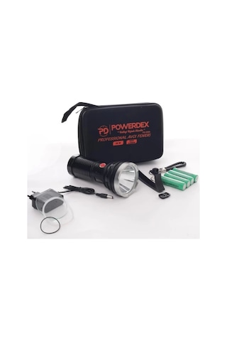 Powerdex 25w Şarjlı Ledli Profesyonel El Feneri 3200lm 3,7vx4 Adet Pil Çok Renkli