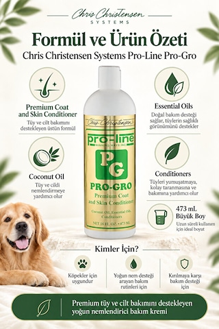 Chris Christensen Pro-line Pro-gro 15:1 Konsantre Kırılma Karşıtı Yoğun Nemlendirici Köpek Tüy Bakımı 473 Ml