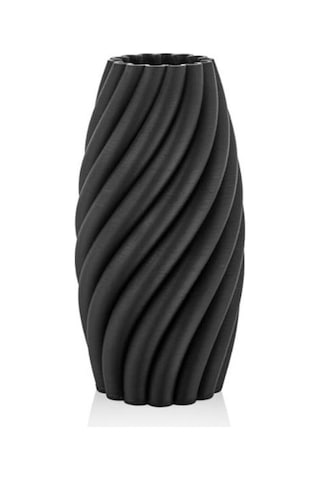 Lamedore Helical Siyah 3d Küçük Vazo 18x18x38 Cm Siyah