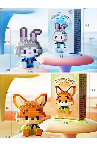Bricks Premium Seri Yeni Stil Nick Wild - Judy Hopps Zootropolis Figür3d Puzzle Yapboz Hediye Hobi