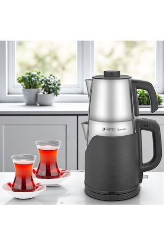 King Tremolo Kcm335 Çay Makinesi Inox 1,2 Litre Demlik Kapasitesi Paslanmaz Çelik Gövde Ve Demlik İle Şık Tasarım