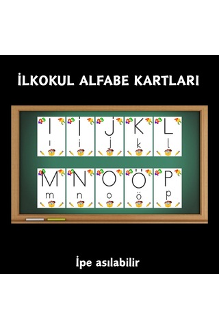 İlkokul Alfabe Kartları 03 Asılabilir