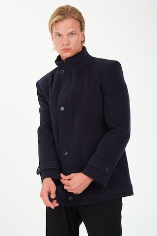 Sposo 1701 Hakim Yaka Yünlü Kaşe Lacivert Erkek Kaban Lacivert