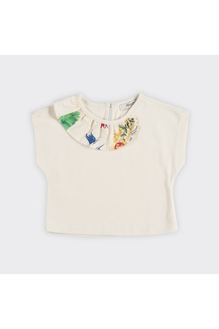 Panço Kız Çocuk Yakası Fırfır Detaylı T-shirt 2411gb05038-4400 001