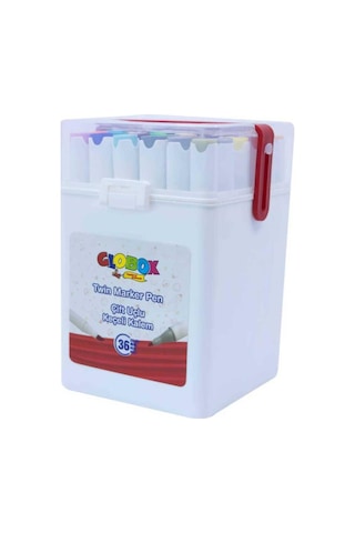 Globox Twin Marker Set Çift Uçlu Keçeli Kalem 36 Renk Plastik Çantalı Globox Twin Marker Set Çift Uçlu Keçeli Kalem 36 Renk Plastik Çantalı