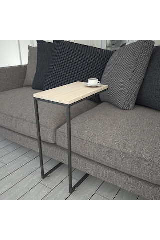 Callen Yan Sehpa & Tekerlekli Servis Sehpası Metal Açık Meşe