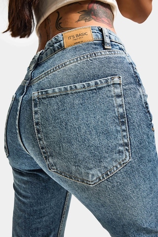 it's basic Kadın Kot Rengi 4w5-32 Düşük Bel Straight Fit %100 Koton Denim Jean Mavi