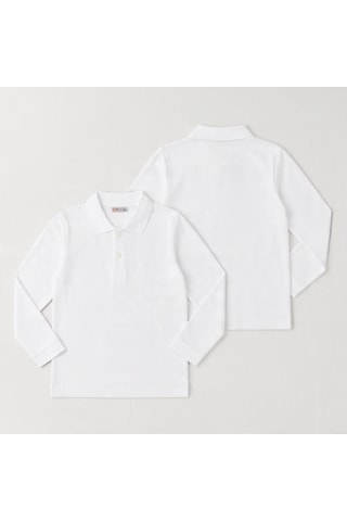 Polo Yaka Çocuk Uzun Kol Tişört - Unisex 6- 17 Yaş