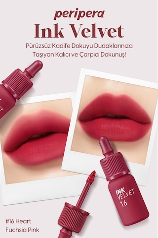 Perıpera Ink Velvet 16 Heart Fuchsia Pink 16