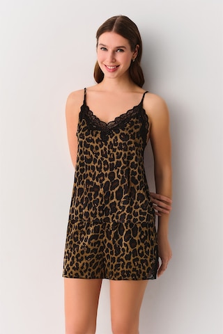 Suwen Lioness Şort St4435603543 Leopar Desenli