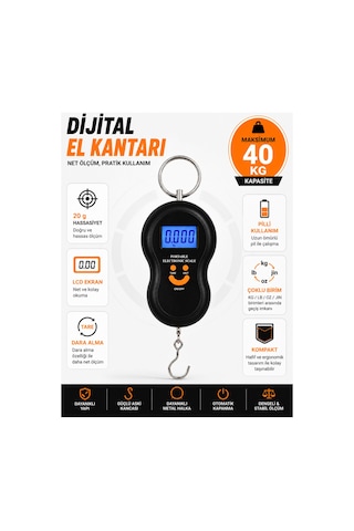 Dmx4220 Dijital El Kantarı 40 Kg Lcd Ekranlı Hassas Taşınabilir Elektronik Kantar