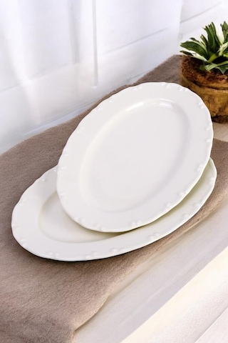 Digithome Liana 2 Li 30 Cm Porselen Kayık Tabak Krem Tl4012321 C320.225